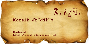 Kozsik Ádám névjegykártya