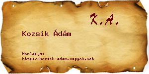 Kozsik Ádám névjegykártya