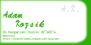 adam kozsik business card